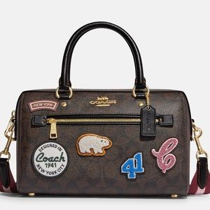 NWT Coach Rowan Satchel with ski patches